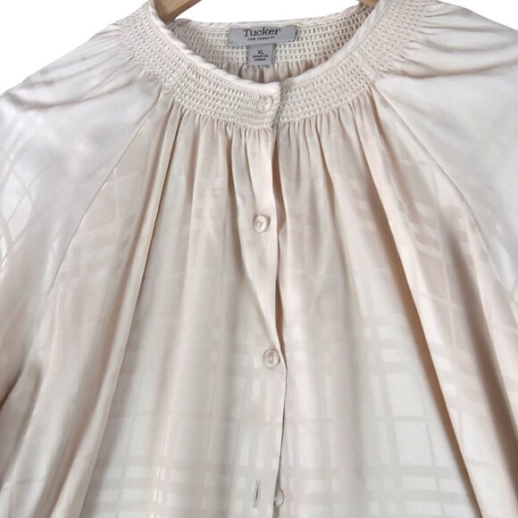 Tucker for Target XL Cream Blouse Romantic Poetcore Minimalist Satin Sheen - Picture 3 of 9